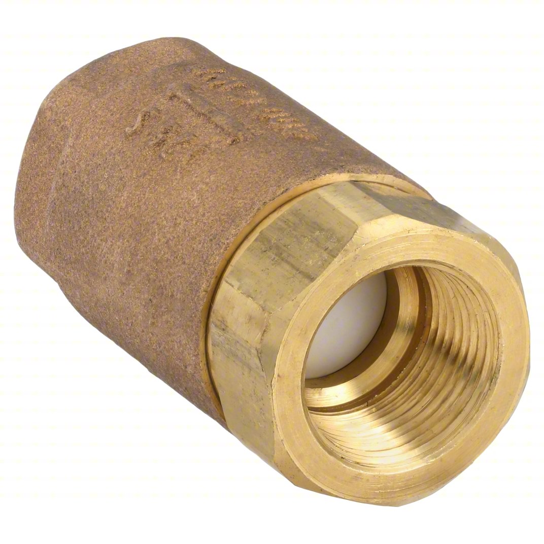 APOLLO Ball Cone Spring Check Valve: Ball, Inline Valve Body, Bronze, 1 INCH