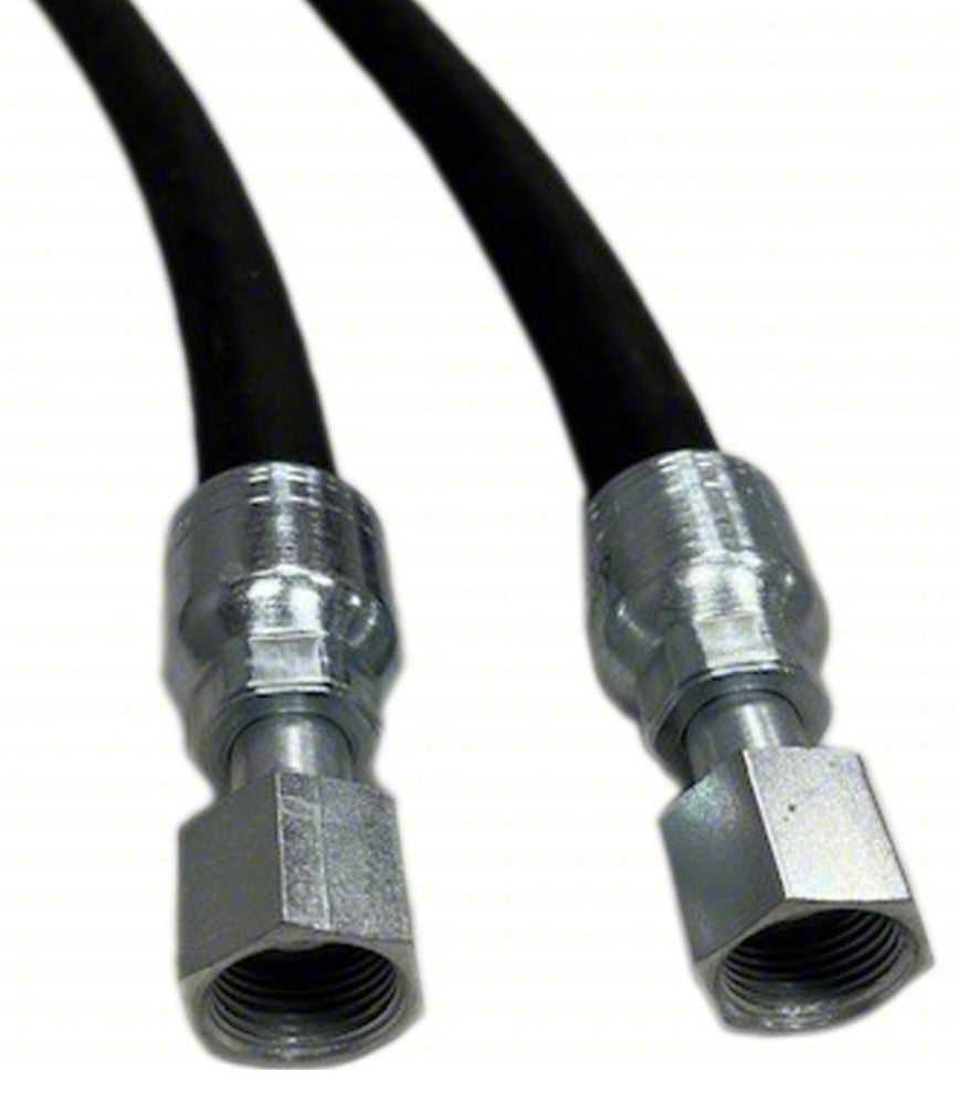 Wire Braided Hydraulic Hose Assembly: 1 in ID, FORS x FORS, 18” in Lg, Black, Synthetic Rubber