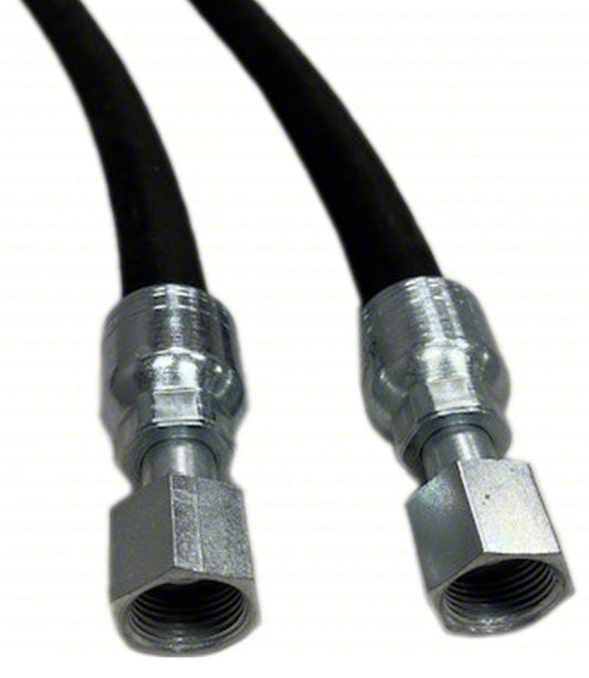 Wire Braided Hydraulic Hose Assembly: 1 in ID, FORS x FORS, 18” in Lg, Black, Synthetic Rubber