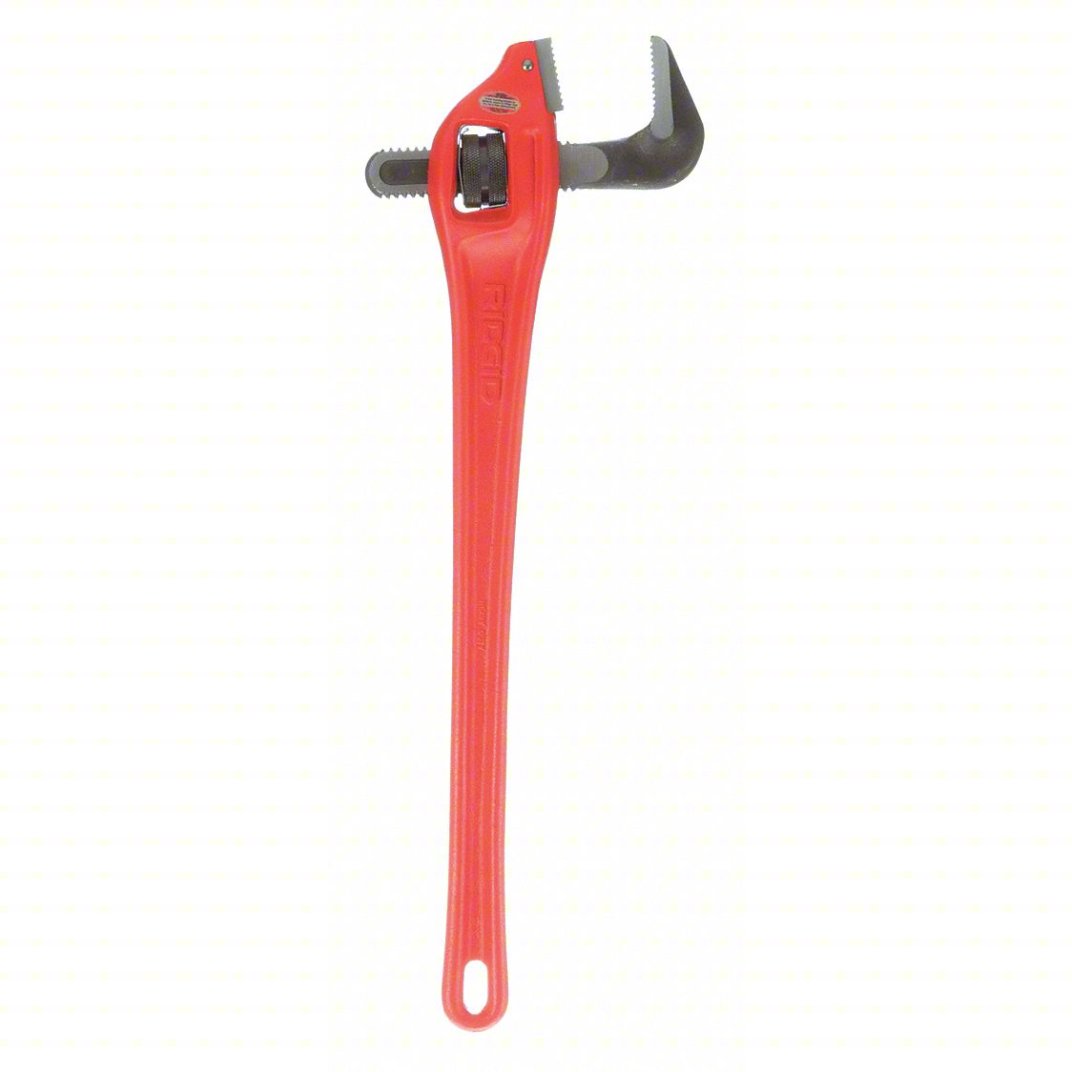 RIDGID Heavy-Duty Pipe Wrench: Cast Iron, 3 in Jaw Capacity, Serrated, 24 in Overall Lg, I-Beam