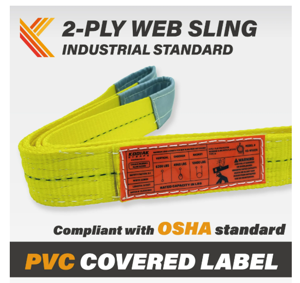 2-Ply Lifting Straps 2”x 10 ft Webbing Sling 2 Pack