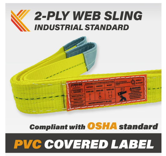 2-Ply Lifting Straps 2”x 10 ft Webbing Sling 2 Pack